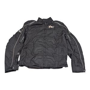 HWK Mens Sz S‎ Black Motorcycle Jacket Biker Riding Vented Waterproof Pad Armor